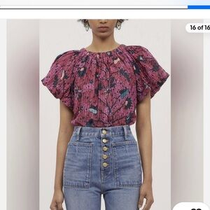 Ulla Johnson Flo-Flora pink top size 0